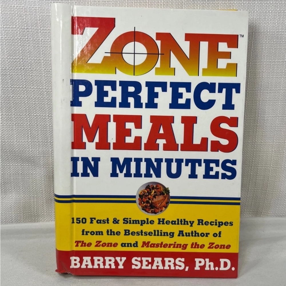 Zone Perfect Meals in Minutes Barry Sears 1st Ed Spiral Hardcover Cookbook 1997